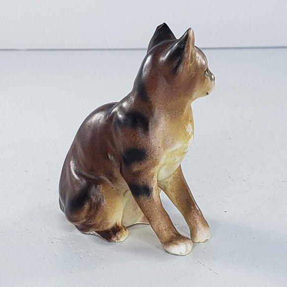 Vintage Lipper & Mann Creations Striped Tabby Cat Figurine Sitting Brown - Picture 4 of 10